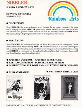 Nibbler (F) (1986) (Version Basic 1.1) [Hebdogiciel] (Trainer) box cover back